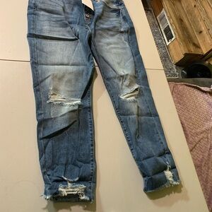 KanCan Ripped Blue  ankle Skinny Jeans